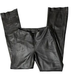 Express 1/2 chic trendy black genuine leather side sipper pants